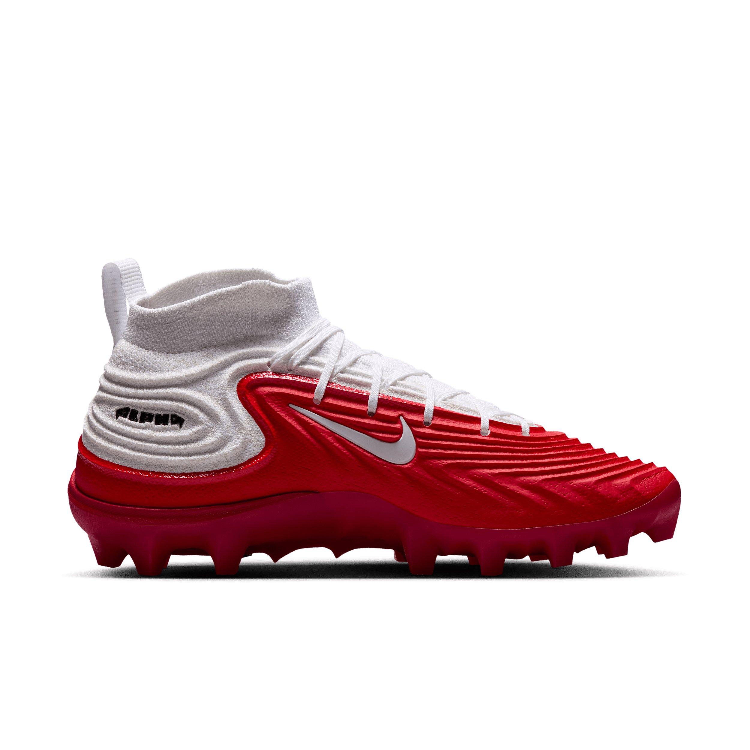Nike Alpha Menace 5 Elite "White/University Red/Black" Men's Football Cleat - WHITE/RED/BLACK